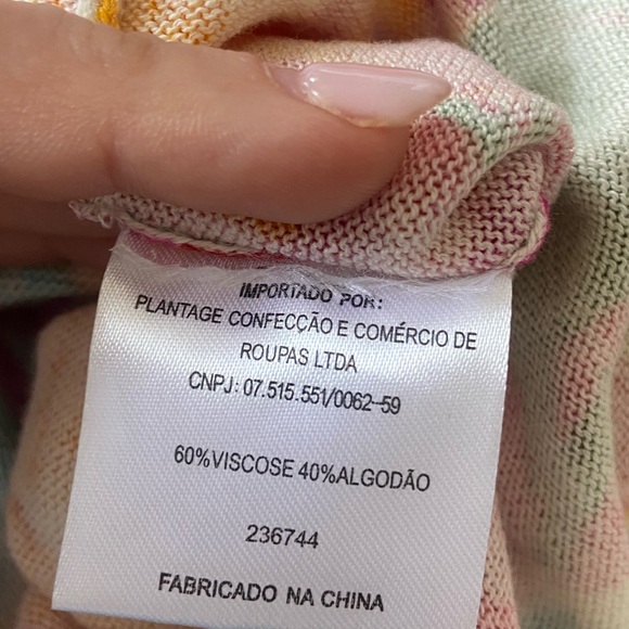 🛑SOLD Farm Rio Long Sleeve Cropped Floral Sweater Size XS - Picture 7 of 7